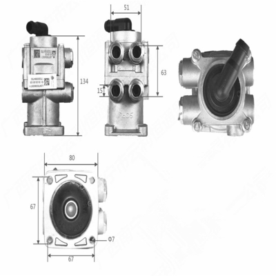 Valvola di frenatura LG9704360057 per camion SINOTRUK CNHTC 2005- Parte di auto indispensabile